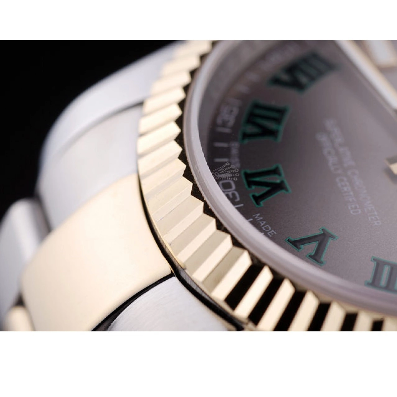 Good Copy Rolex Watches Ribbed Grey Bezel Datejust Dial Rolex 7460 0706